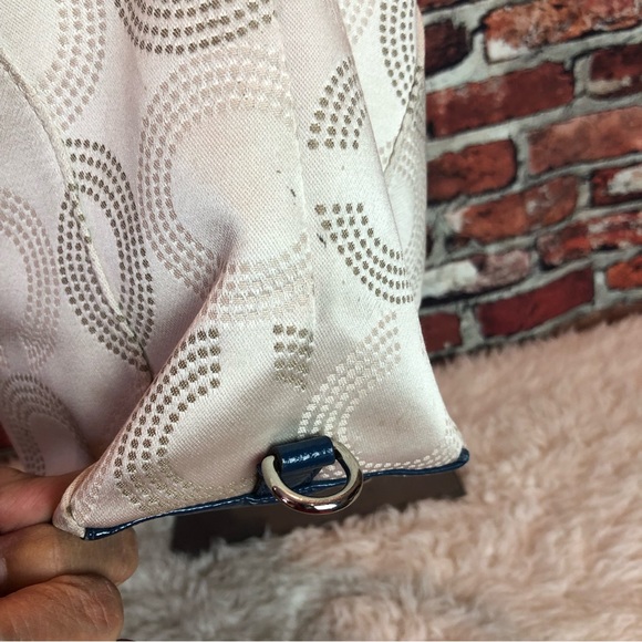 Coach Ashley Op Art Satchel F20027 in Khaki and Cobalt - Picture 7 of 15